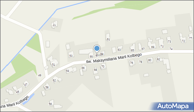 Dankowice, św. Maksymiliana Marii Kolbego, 57, mapa Dankowice