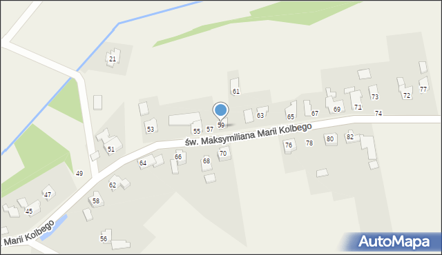 Dankowice, św. Maksymiliana Marii Kolbego, 59, mapa Dankowice