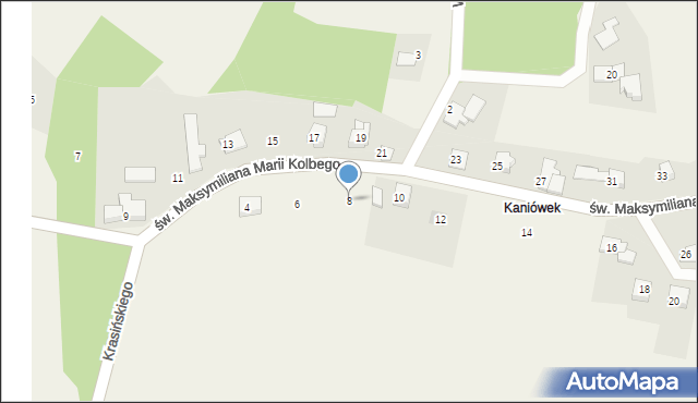 Dankowice, św. Maksymiliana Marii Kolbego, 8, mapa Dankowice