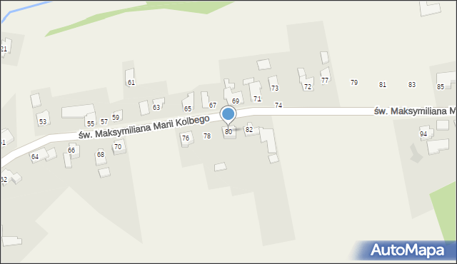 Dankowice, św. Maksymiliana Marii Kolbego, 80, mapa Dankowice