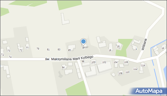 Dankowice, św. Maksymiliana Marii Kolbego, 87, mapa Dankowice