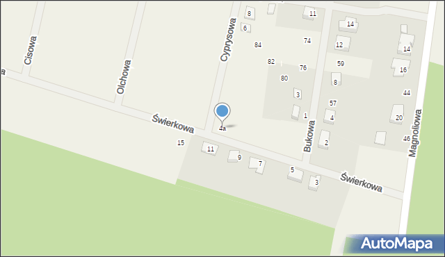 Dębno, Świerkowa, 4a, mapa Dębno