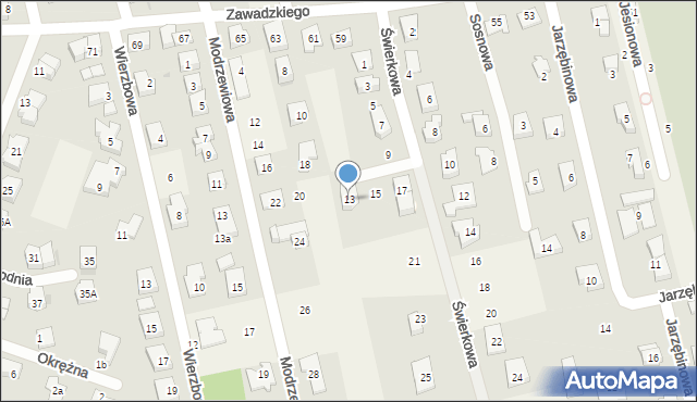 Długołęka, Świerkowa, 13, mapa Długołęka