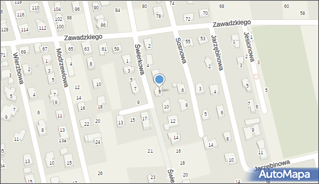 Długołęka, Świerkowa, 8, mapa Długołęka