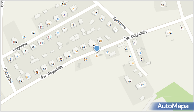 Dobrów, św. Bogumiła, 37, mapa Dobrów