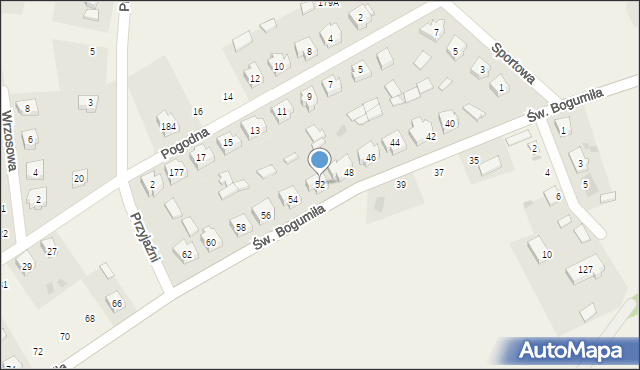 Dobrów, św. Bogumiła, 52, mapa Dobrów