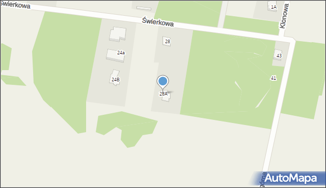 Dobrzyniewo Duże, Świerkowa, 28A, mapa Dobrzyniewo Duże