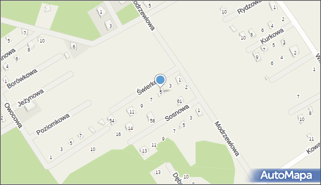Dominice, Świerkowa, 5, mapa Dominice