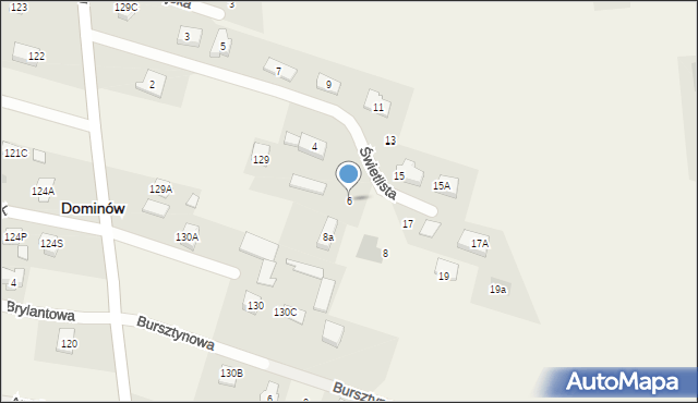 Dominów, Świetlista, 6, mapa Dominów