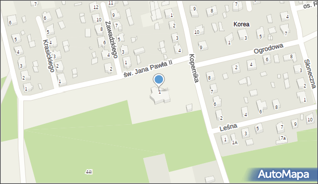Drawski Młyn, św. Jana Pawła II, 1, mapa Drawski Młyn