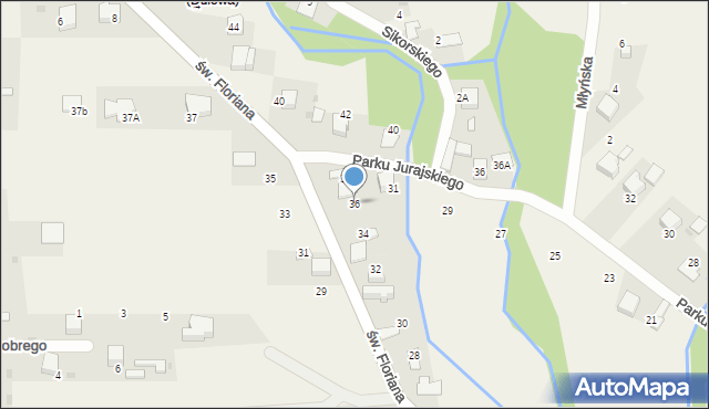 Dulowa, św. Floriana, 36, mapa Dulowa