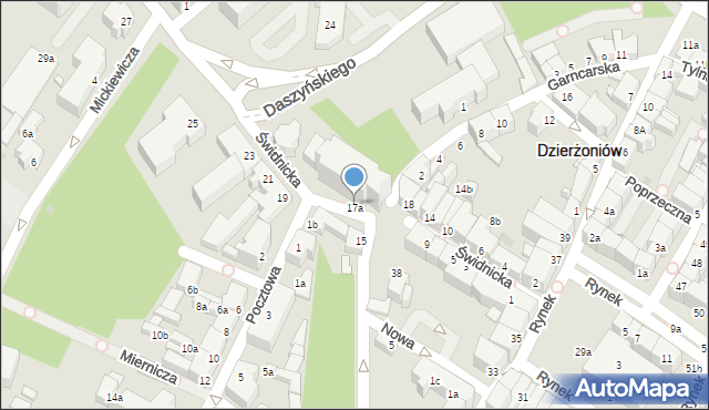 Dzierżoniów, Świdnicka, 17a, mapa Dzierżoniów