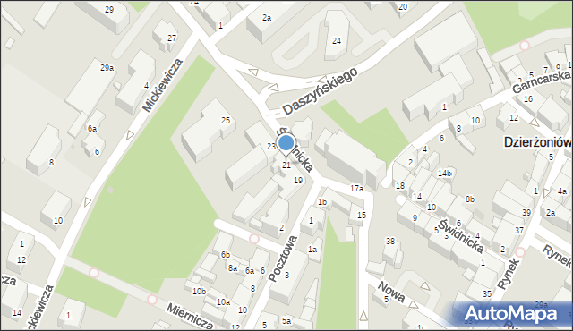 Dzierżoniów, Świdnicka, 21, mapa Dzierżoniów