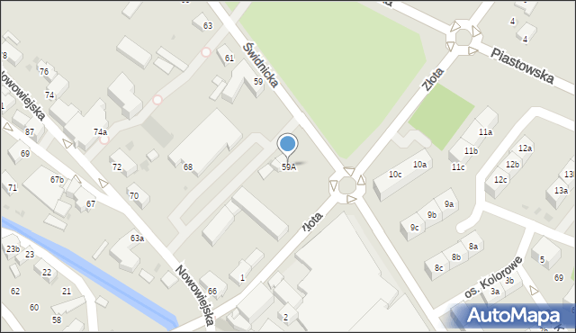 Dzierżoniów, Świdnicka, 59A, mapa Dzierżoniów