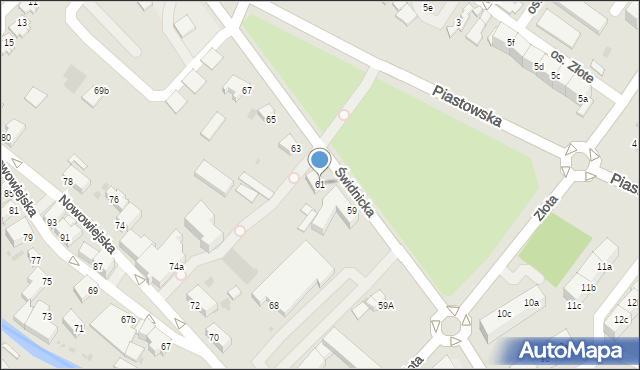 Dzierżoniów, Świdnicka, 61, mapa Dzierżoniów