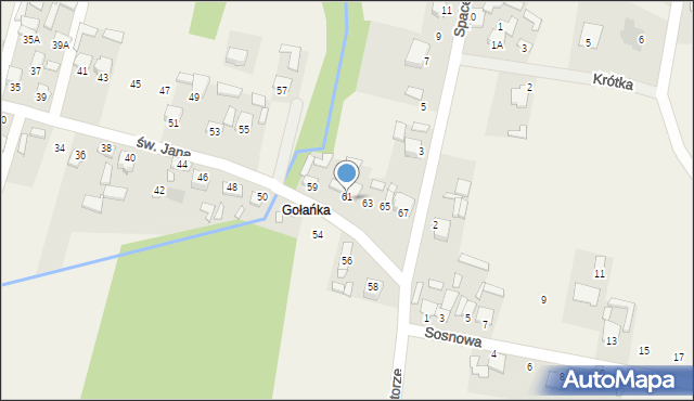 Dziurów, św. Jana, 61A, mapa Dziurów