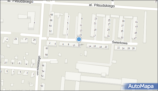 Elbląg, Świerkowa, 12, mapa Elbląga