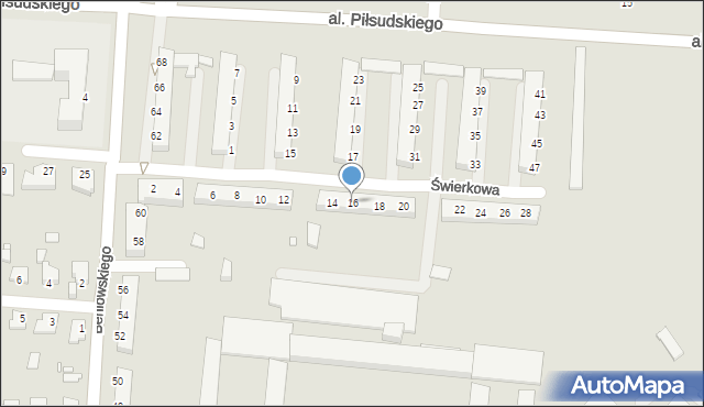 Elbląg, Świerkowa, 16, mapa Elbląga