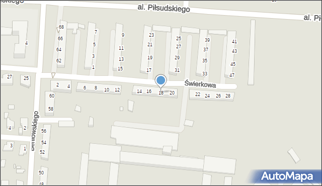 Elbląg, Świerkowa, 18, mapa Elbląga