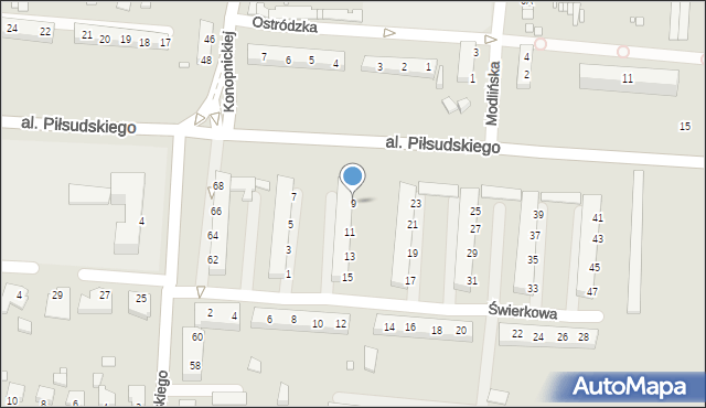 Elbląg, Świerkowa, 9, mapa Elbląga