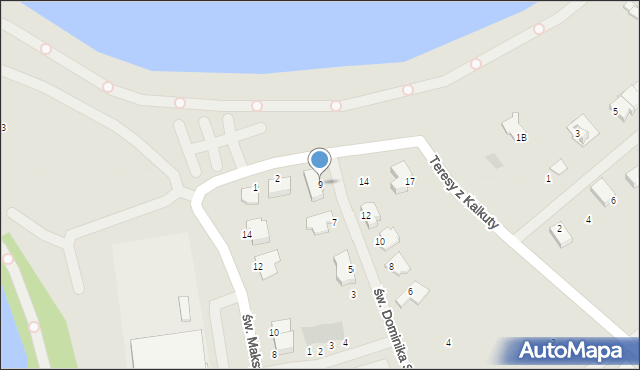 Ełk, św. Dominika Savio, 9, mapa Ełku