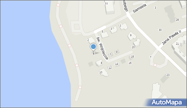 Ełk, św. Wojciecha, 6, mapa Ełku