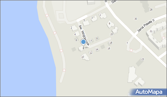 Ełk, św. Wojciecha, 8, mapa Ełku