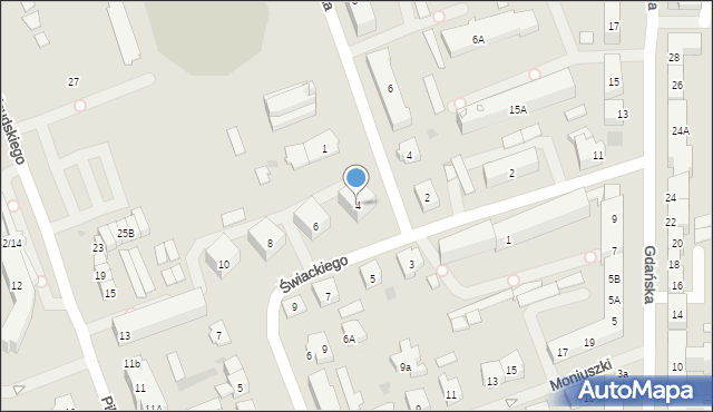 Ełk, Świackiego-Sępa Władysława, por., 4, mapa Ełku