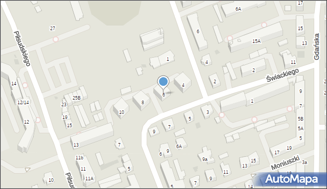 Ełk, Świackiego-Sępa Władysława, por., 6, mapa Ełku