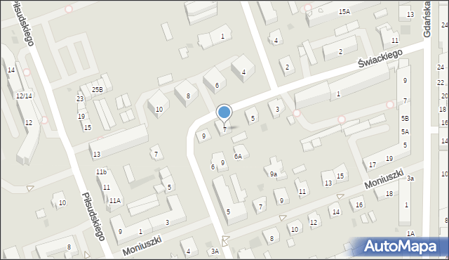 Ełk, Świackiego-Sępa Władysława, por., 7, mapa Ełku