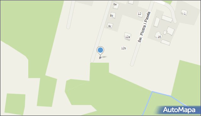 Emilianów, św. Piotra i Pawła, 8f, mapa Emilianów