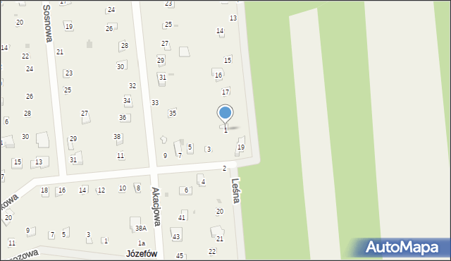 Florentynów, Świerkowa, 1, mapa Florentynów