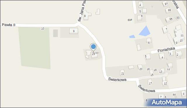 Frydrychowice, Świerkowa, 23, mapa Frydrychowice