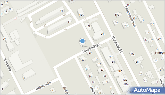 Garwolin, Święcickiego Antoniego, ks. dr., 13, mapa Garwolin