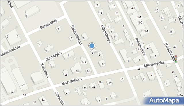 Garwolin, Święcickiego Antoniego, ks. dr., 4, mapa Garwolin