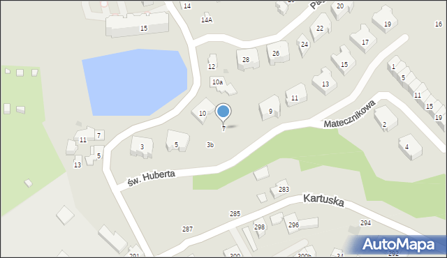 Gdańsk, św. Huberta, 7, mapa Gdańska