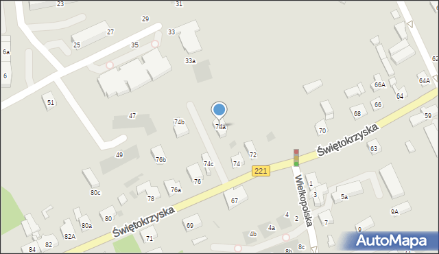 Gdańsk, Świętokrzyska, 74a, mapa Gdańska