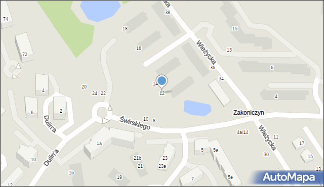 Gdańsk, Świrskiego Jerzego, 12, mapa Gdańska