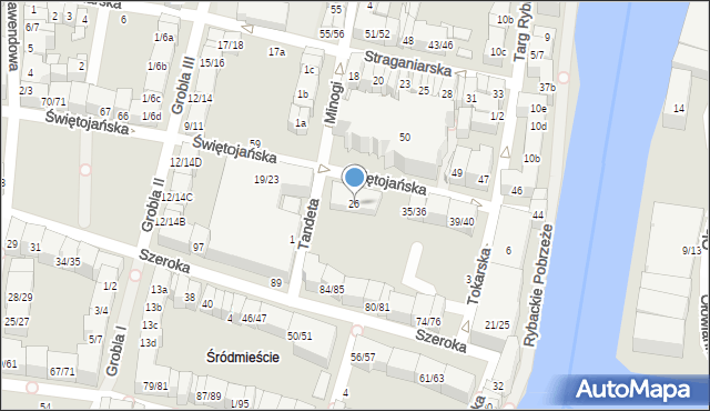 Gdańsk, Świętojańska, 26, mapa Gdańska