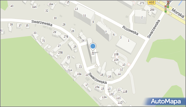 Gdynia, Swarzewska, 22, mapa Gdyni