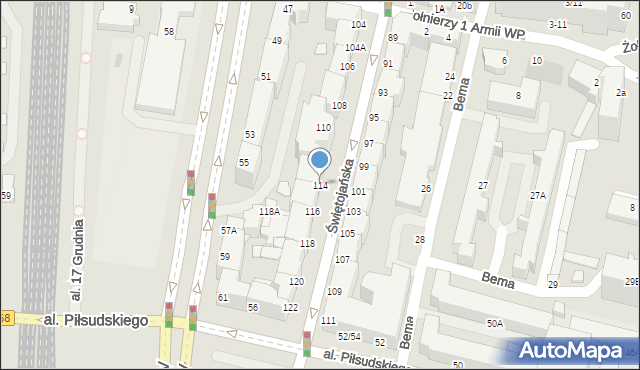 Gdynia, Świętojańska, 114, mapa Gdyni