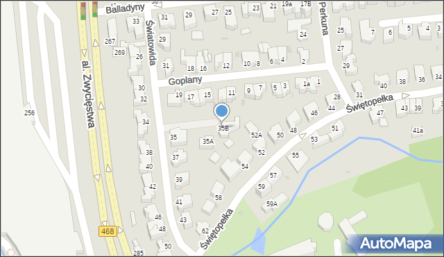 Gdynia, Światowida, 35B, mapa Gdyni