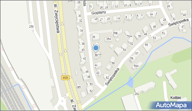 Gdynia, Światowida, 39, mapa Gdyni
