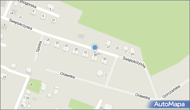 Gdynia, Świętokrzyska, 36, mapa Gdyni