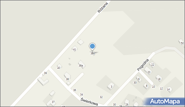 Gęsiniec, Świerkowa, 38b, mapa Gęsiniec