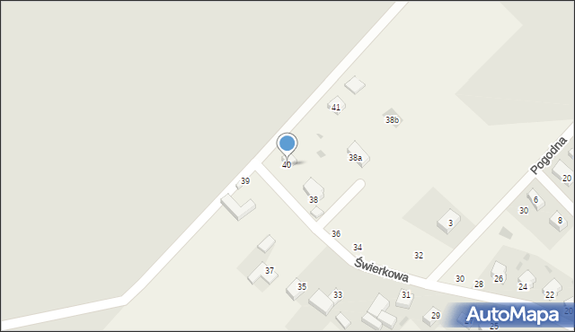 Gęsiniec, Świerkowa, 40, mapa Gęsiniec