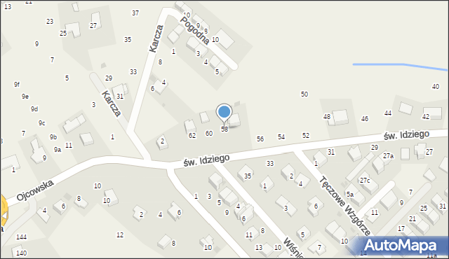 Giebułtów, św. Idziego, 58, mapa Giebułtów