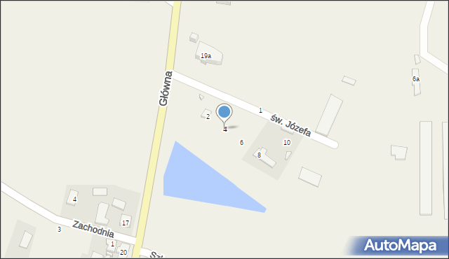 Gieczno, św. Józefa, 4, mapa Gieczno