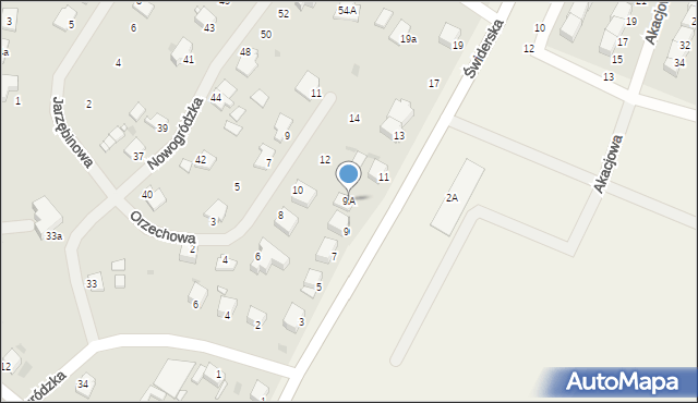 Giżycko, Świderska, 9A, mapa Giżycko