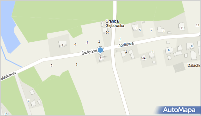 Głębowice, Świerkowa, 1, mapa Głębowice